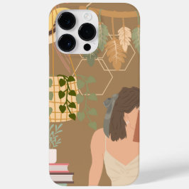 Funda Para iPhone 14 Pro Max De Case-Mate Libro de lectura de mujer estética marrón