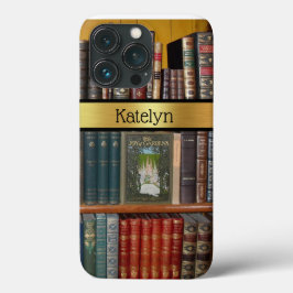Funda Para iPhone 13 Pro Libros de época sobre el estante de bibliotecas pe