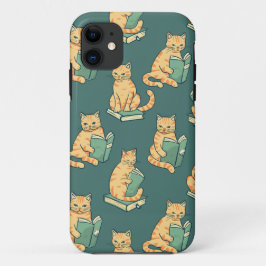 Funda Para iPhone 11 Libros de lectura de gatos