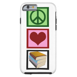 Funda Resistente Para iPhone 6 Libros del amor de la paz
