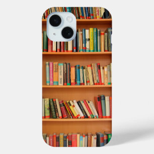Funda Para iPhone 15 Libros en fondo de estantería