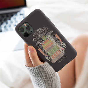 Funda Para iPhone 15 Libros y amantes del café en colores pasteles
