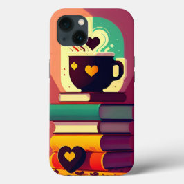 Funda Para iPhone 13 Libros Y Café