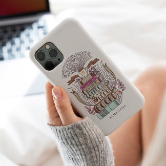 Funda Para iPhone 15 Mini Libros y café Lover Personalizado