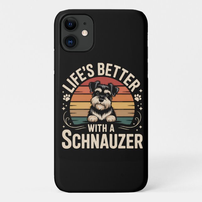 Funda De Case-Mate Para iPhone Life's Better With A Schnauzer (Reverso)