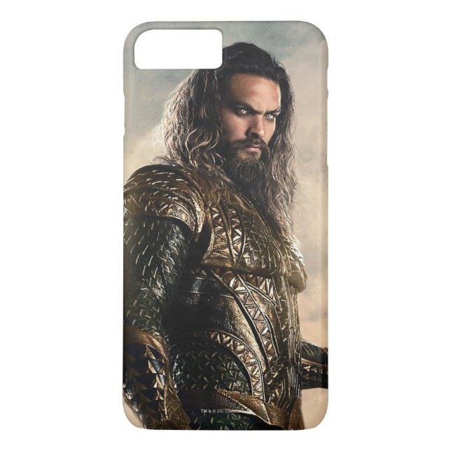 Funda De Case-Mate Para iPhone Liga de la Justicia | Aquaman En Battlefield (Reverso)