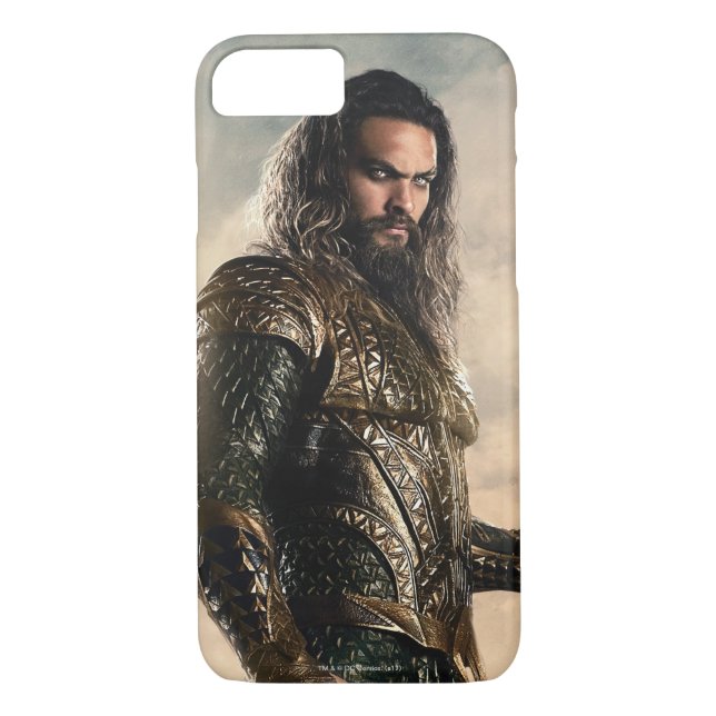 Funda De Case-Mate Para iPhone Liga de la Justicia | Aquaman En Battlefield (Reverso)