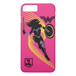 Funda Para iPhone 8 Plus/7 Plus Liga de la Justicia   Icono de silueta de mujer ma