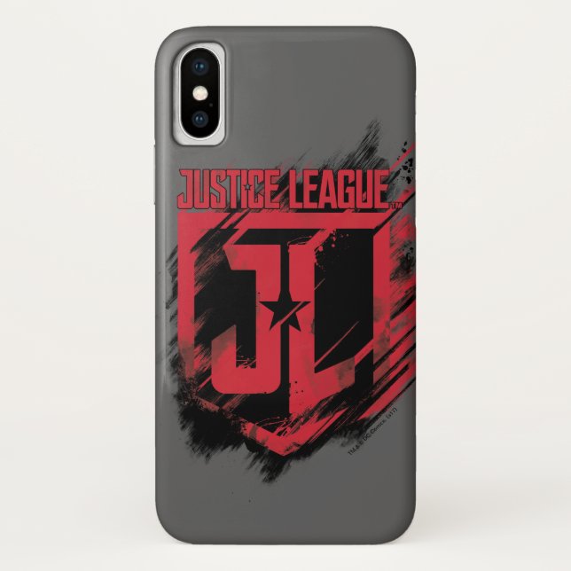 Funda De Case-Mate Para iPhone Liga de la Justicia | Pintura pinchada JL Shield (Reverso)