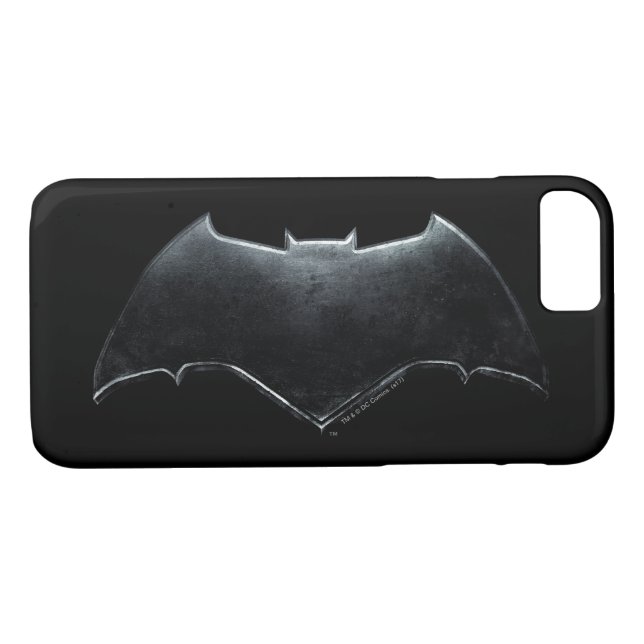 Funda De Case-Mate Para iPhone Liga de la Justicia | Símbolo batman metálico (Reverso (horizontal))