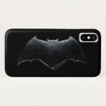 Funda Para iPhone X Liga de la Justicia | Símbolo batman metálico<br><div class="desc">Este es el símbolo de murciélago metálico usado por Batman de la película de la Liga de la Justicia.</div>