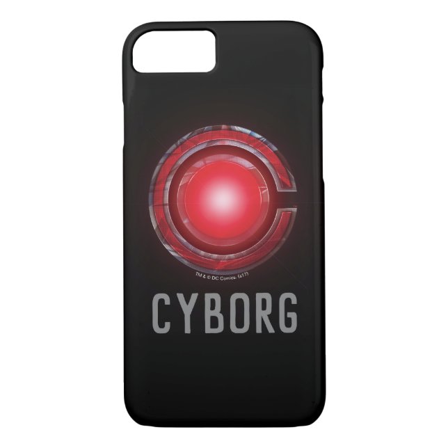 Funda De Case-Mate Para iPhone Liga de la Justicia | Símbolo ciborg brillante (Reverso)