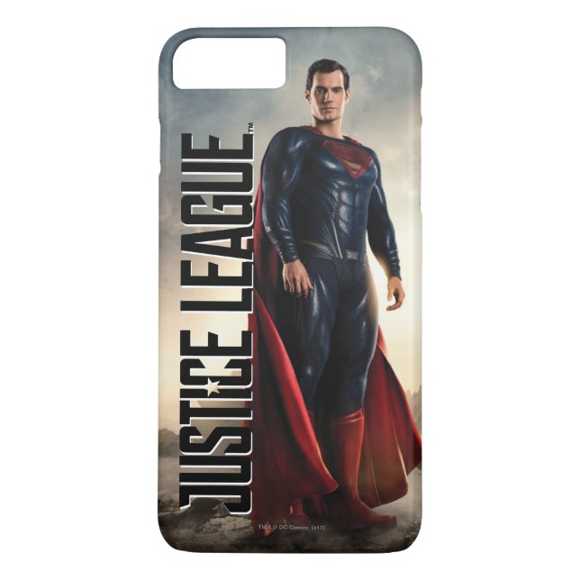 Funda De Case-Mate Para iPhone Liga de la Justicia | Superman En Battlefield (Reverso)