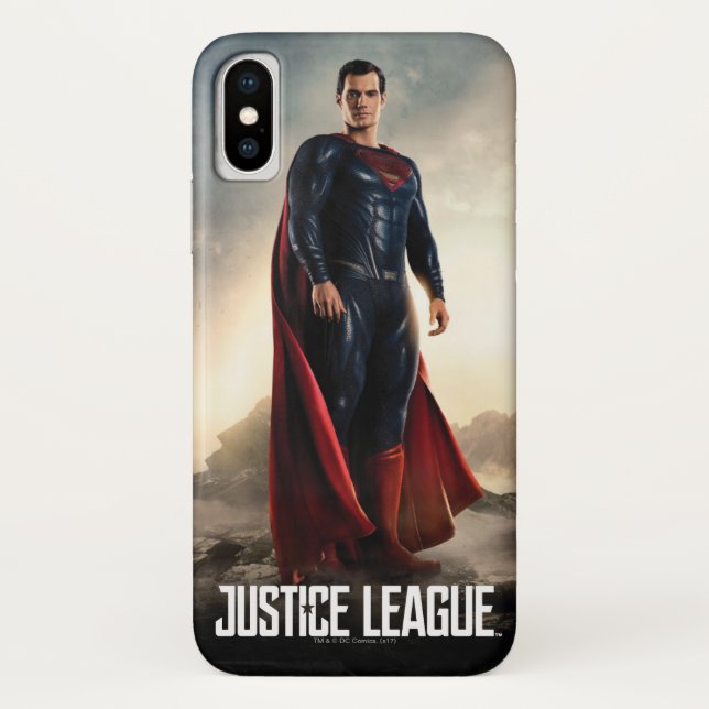 Funda De Case-Mate Para iPhone Liga de la Justicia | Superman En Battlefield (Reverso)