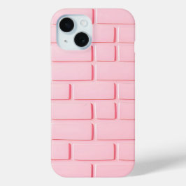Funda Para iPhone 15 Light Pink Brick iPhone Case Soft Chic Style