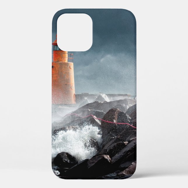 Funda De Case-Mate Para iPhone LIGHTHOUSE naranja EN ROCK (Reverso )