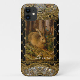 Funda Para iPhone 11 Lil Bunny en el monograma del jardín