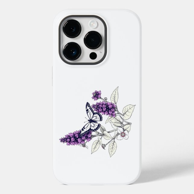 Funda De Case-Mate Para iPhone Lilac Butterfly Bush (Reverso )