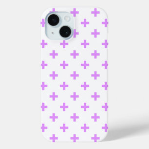 Funda Para iPhone 15 Lilac lunares cruces en blanco