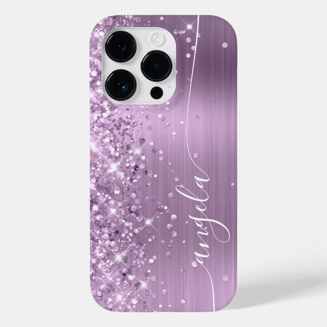Funda De Case-Mate Para iPhone Lilac Purpurinoso Glam Signature (Reverso )