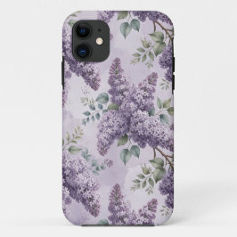 Funda Para iPhone 11 Lilas Flores de Lilas Verde Salvia Lavanda Polvori