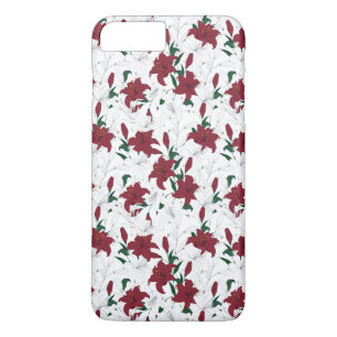 Funda Para iPhone 8 Plus/7 Plus Lilies de Navidades rojos y blancos