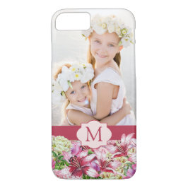 Funda Para iPhone 8/7 Lily Peony Floral Monograma Foto