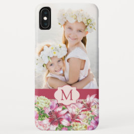Funda Para iPhone XS Max Lily Peony Floral Monograma Foto