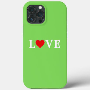 Funda Para iPhone 13 Pro Max Lime Green LOVE Moderno