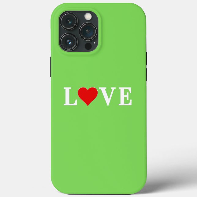 Funda De Case-Mate Para iPhone Lime Green LOVE Moderno (Reverso )