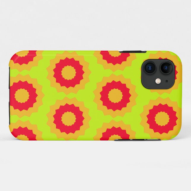 Funda De Case-Mate Para iPhone Lime Green, Naranja rojo estrella retro (Reverso (horizontal))