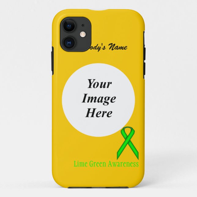 Funda De Case-Mate Para iPhone Lime Green Standard Ribbon por Kenneth Yoncich (Reverso)