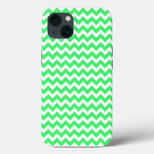 Funda Para iPhone 13 Lime Green Zig Zag Chevron