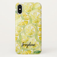 Limón fresco: teléfono de color de agua personaliz