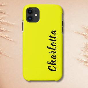 Funda Para iPhone 11 Limon Neon Color Sólido Personaliza
