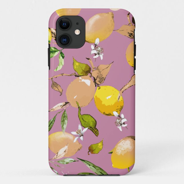 Funda De Case-Mate Para iPhone Limones acuarela 24 (Reverso)
