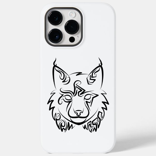 Funda De Case-Mate Para iPhone Linces tribales negros y blancos (Reverso )