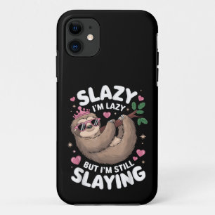 Funda Para iPhone 11 Linda Chica Adolescente Animal Divertido Perezoso 