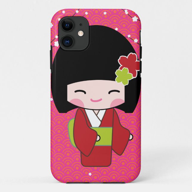 Funda De Case-Mate Para iPhone linda muñeca kawaii iPhone 11 Funda (Reverso)