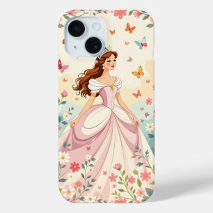 Funda Para iPhone 15 Linda princesa con mariposas