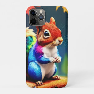 Funda Para iPhone 11 Pro Lindo ardilla sentada colorida