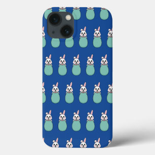 Funda Para iPhone 13 Lindo conejito blanco con patrón de huevo de Pascu