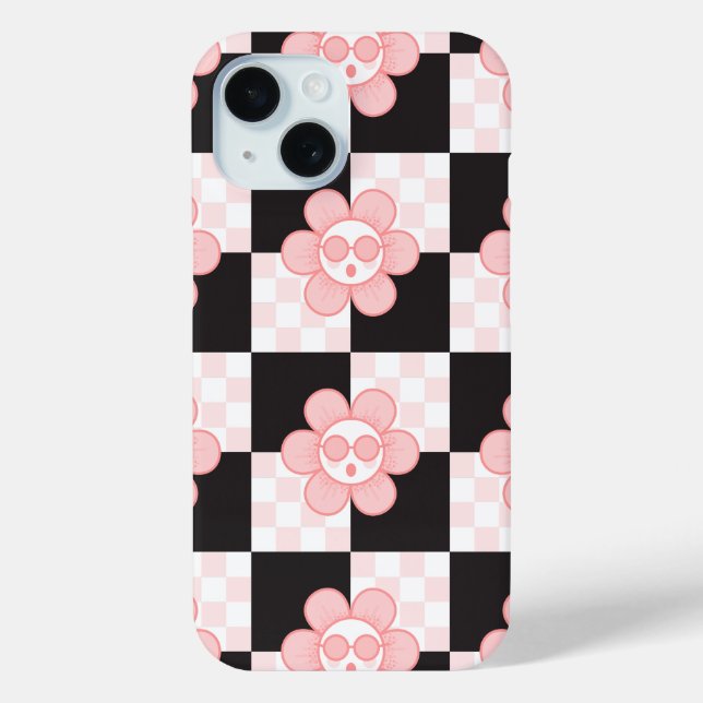 Funda De Case-Mate Para iPhone Lindo Cuadrado Rosa (Reverso )