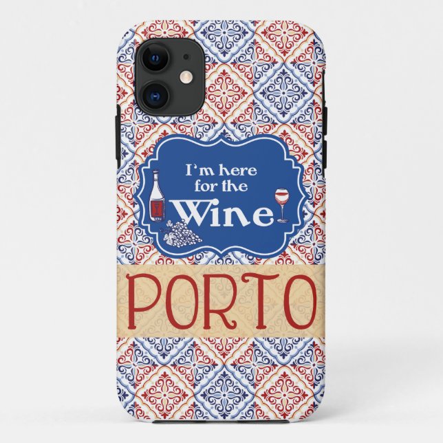 Funda De Case-Mate Para iPhone Lindo diseño de Porto con baldosas rojas (Reverso)