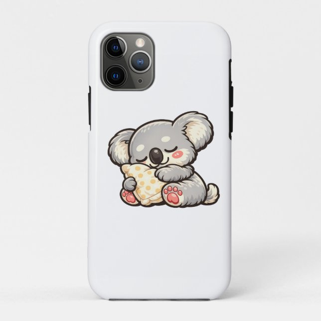 Funda De Case-Mate Para iPhone Lindo koala durmiendo con almohada (Reverso)