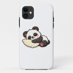 Funda Para iPhone 11 Lindo Panda Durmiendo con Almohada