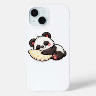 Funda Para iPhone 15 Lindo Panda Durmiendo con Almohada