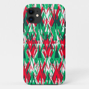 Funda Para iPhone 11 Lindo patrón abstracto azteca rojo verde