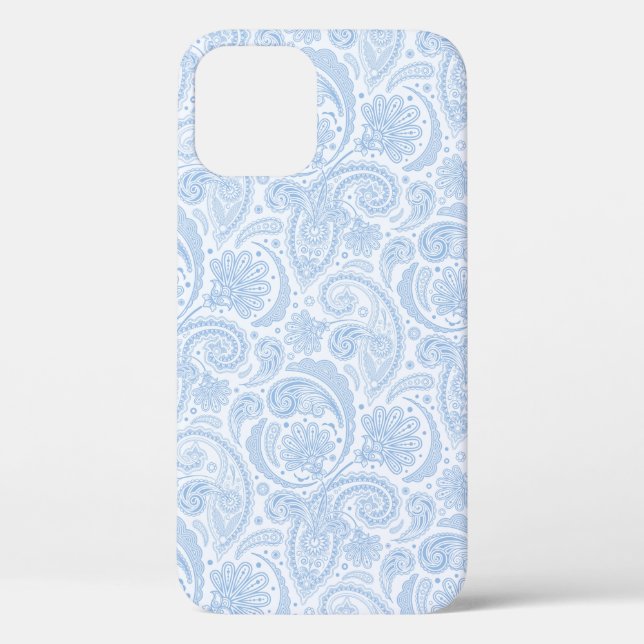Funda De Case-Mate Para iPhone Lindo patrón de cachemir azul blanco (Reverso )