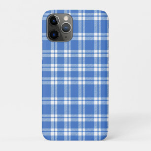 Funda Para iPhone 11 Pro Lindo patrón de cuadros de gingham azul retro
